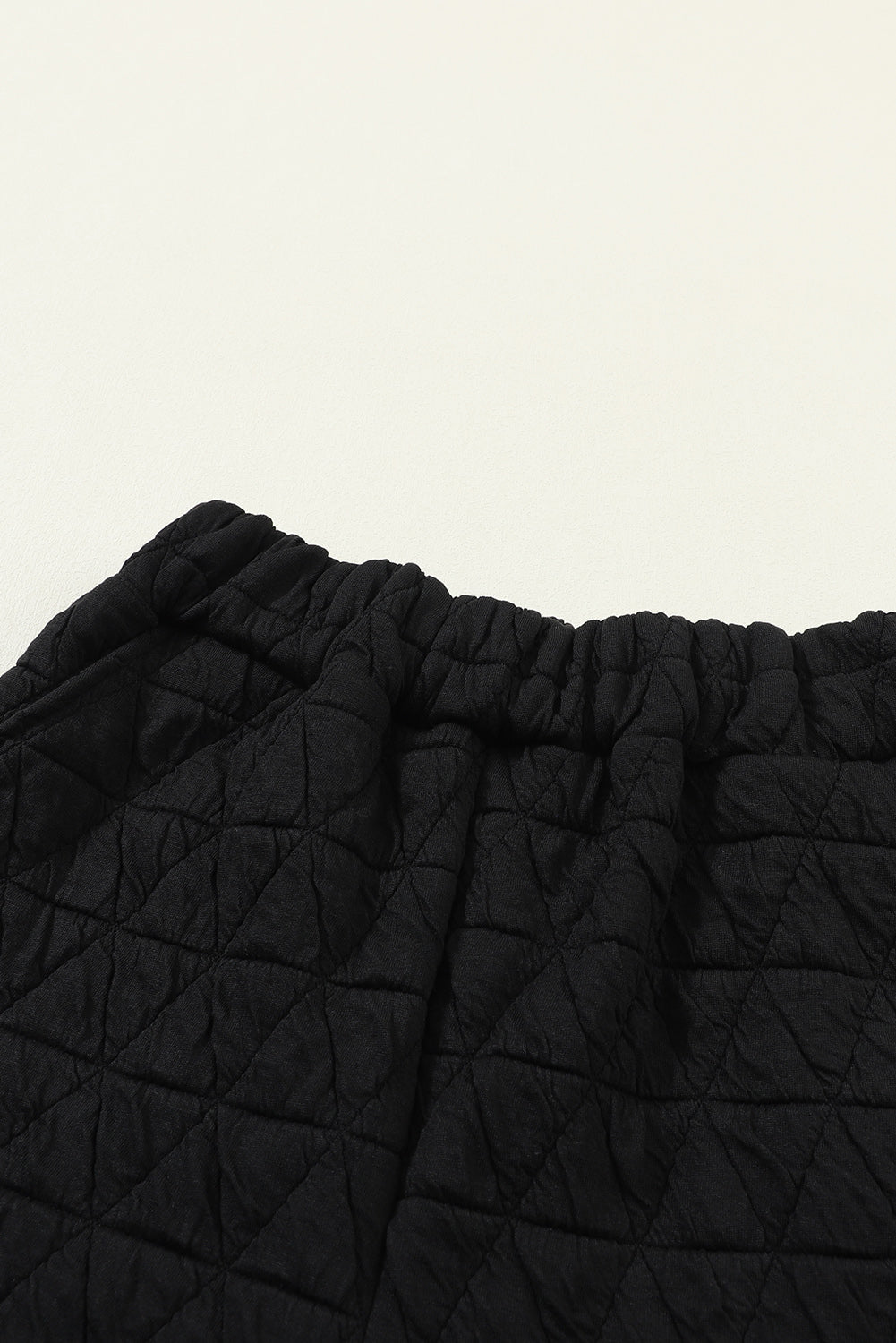 Coffee Solid Color Quilted Kangaroo Pocket Hoodie