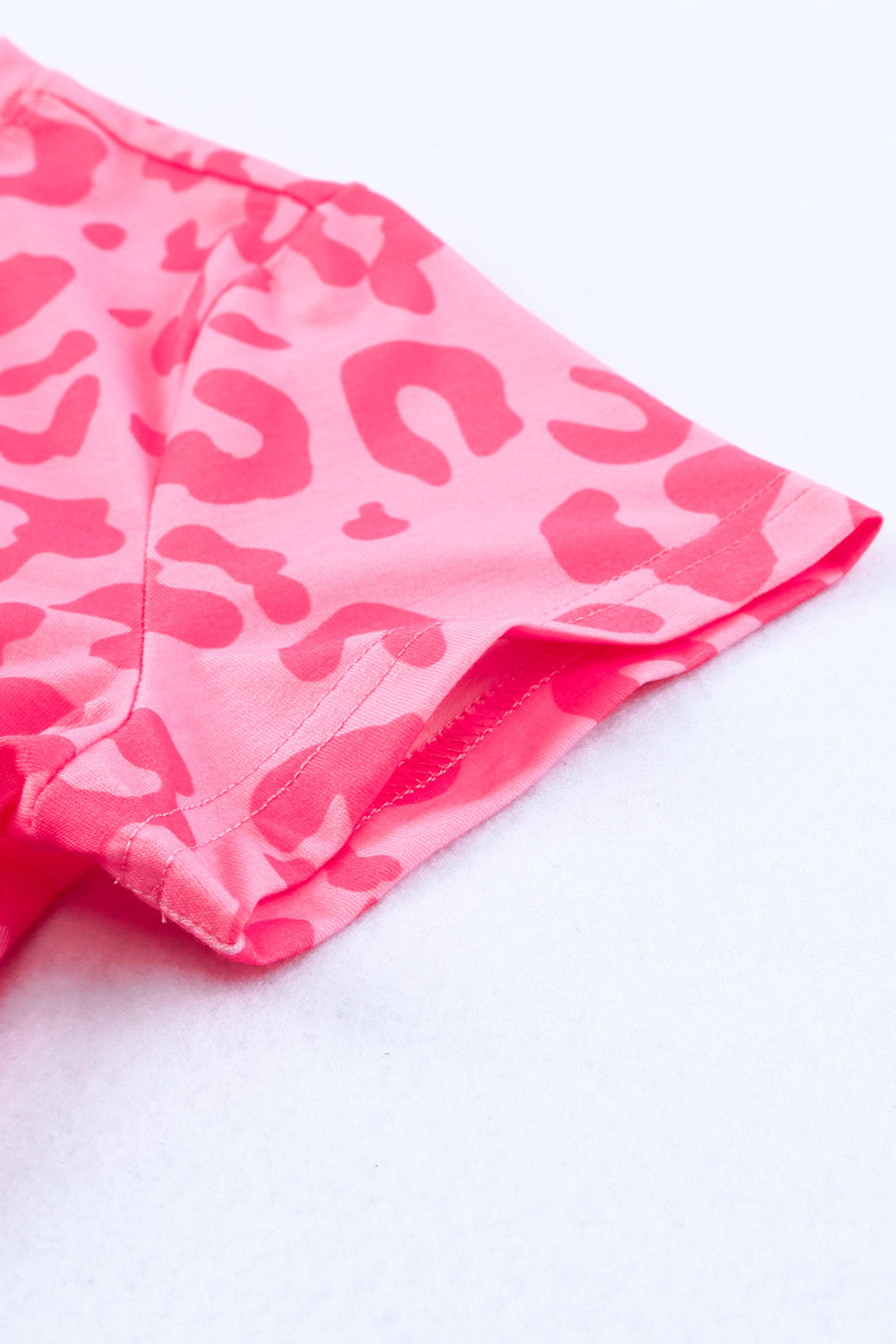 Pink Leopard Print Ankle-length High Waist Skinny Pants