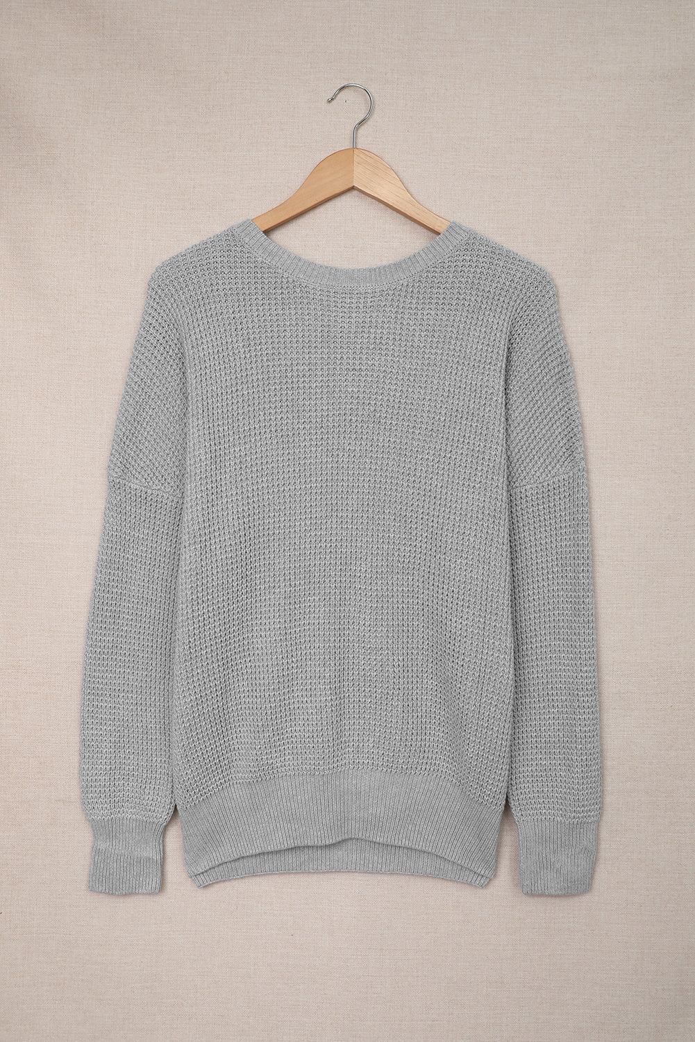 Fiery Red Cross Back Hollow-out Sweater