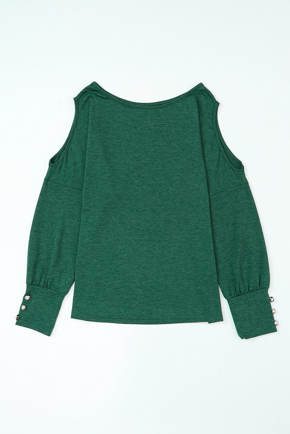 Black Asymmetrical Cut Out Buttoned Long Sleeve Top