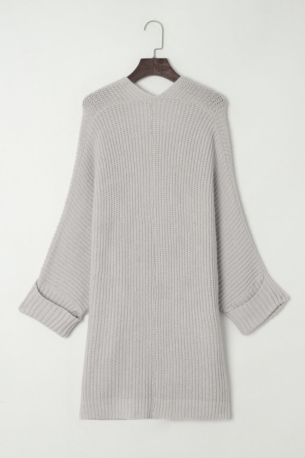 Black Oversized Fold Over Sleeve Sweater Cardigan