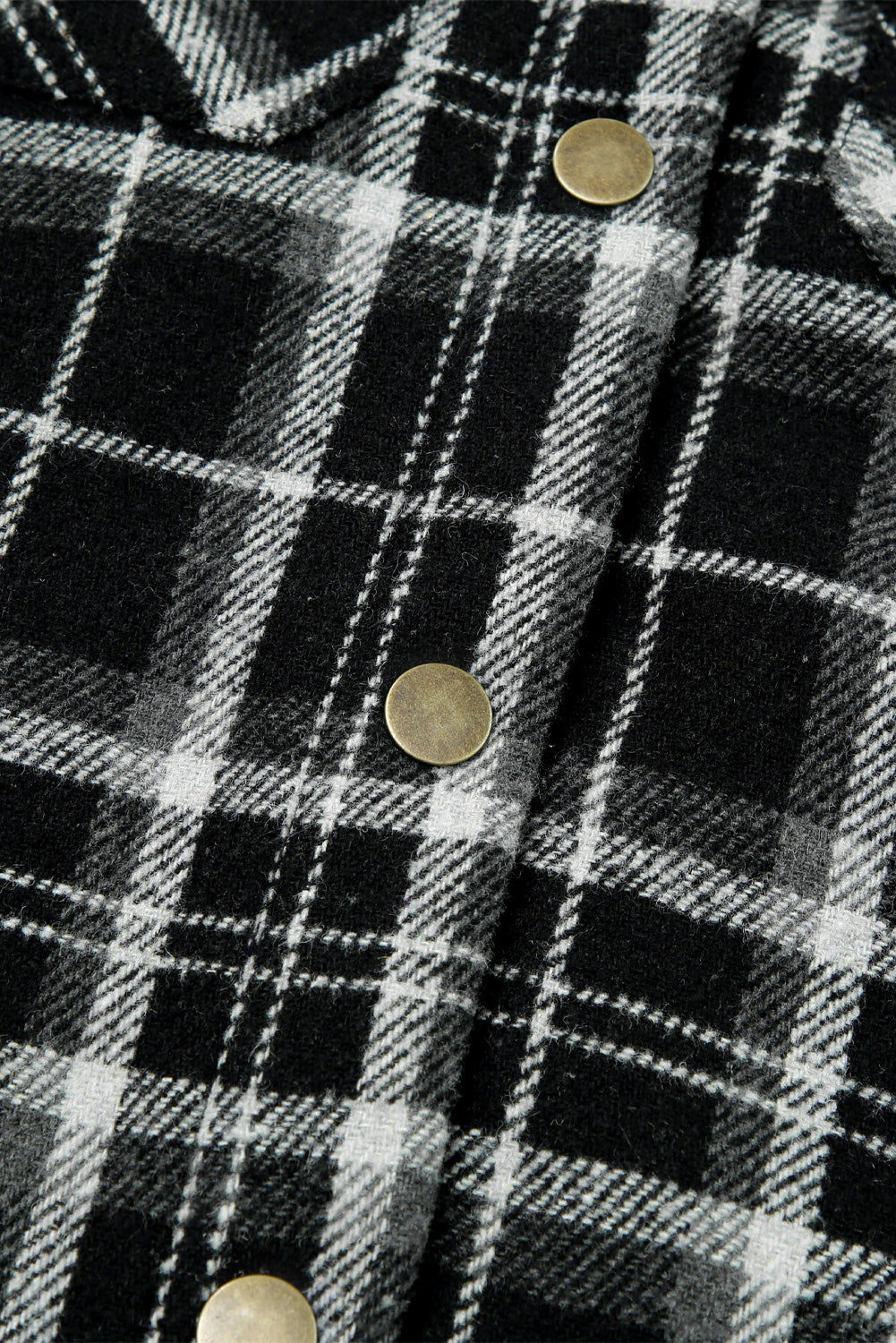 Orange Plaid Pattern Sherpa Lined Hooded Shacket