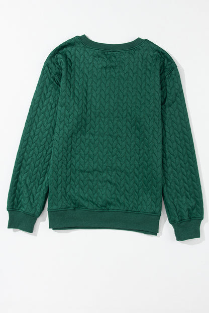 Black Merry And Bright Cable Knit Pullover Sweatshirt