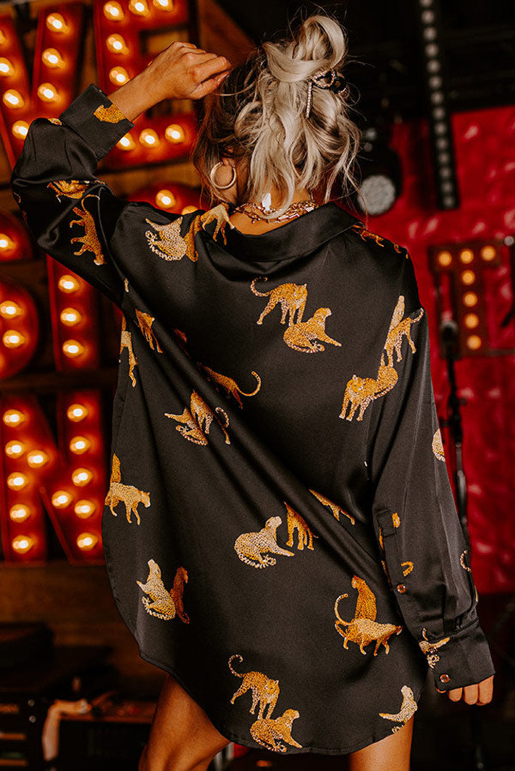 Lively Tiger Print Casual Sweatshirt