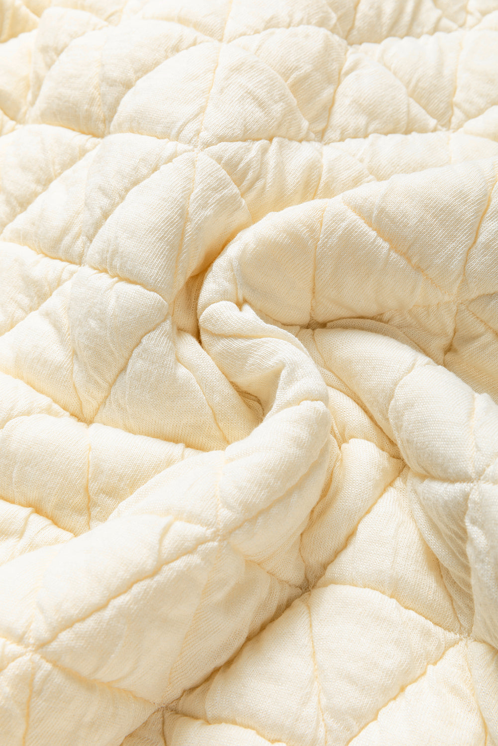 Coffee Solid Color Quilted Kangaroo Pocket Hoodie