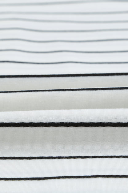 Striped V Neck Long Sleeve Top