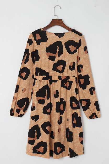 Leopard Print Long Sleeve Loose Top