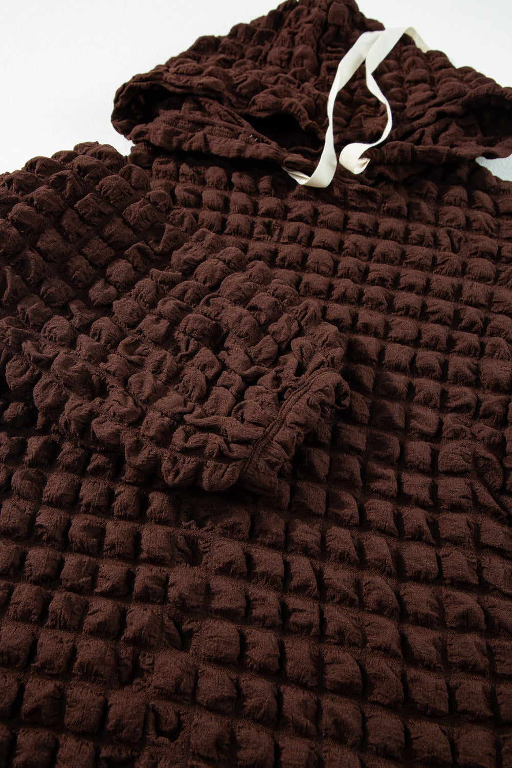 Green Bubble Textured Waffle Hoodie