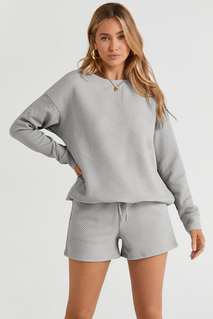 Black Ultra Loose Textured 2pcs Slouchy Outfit
