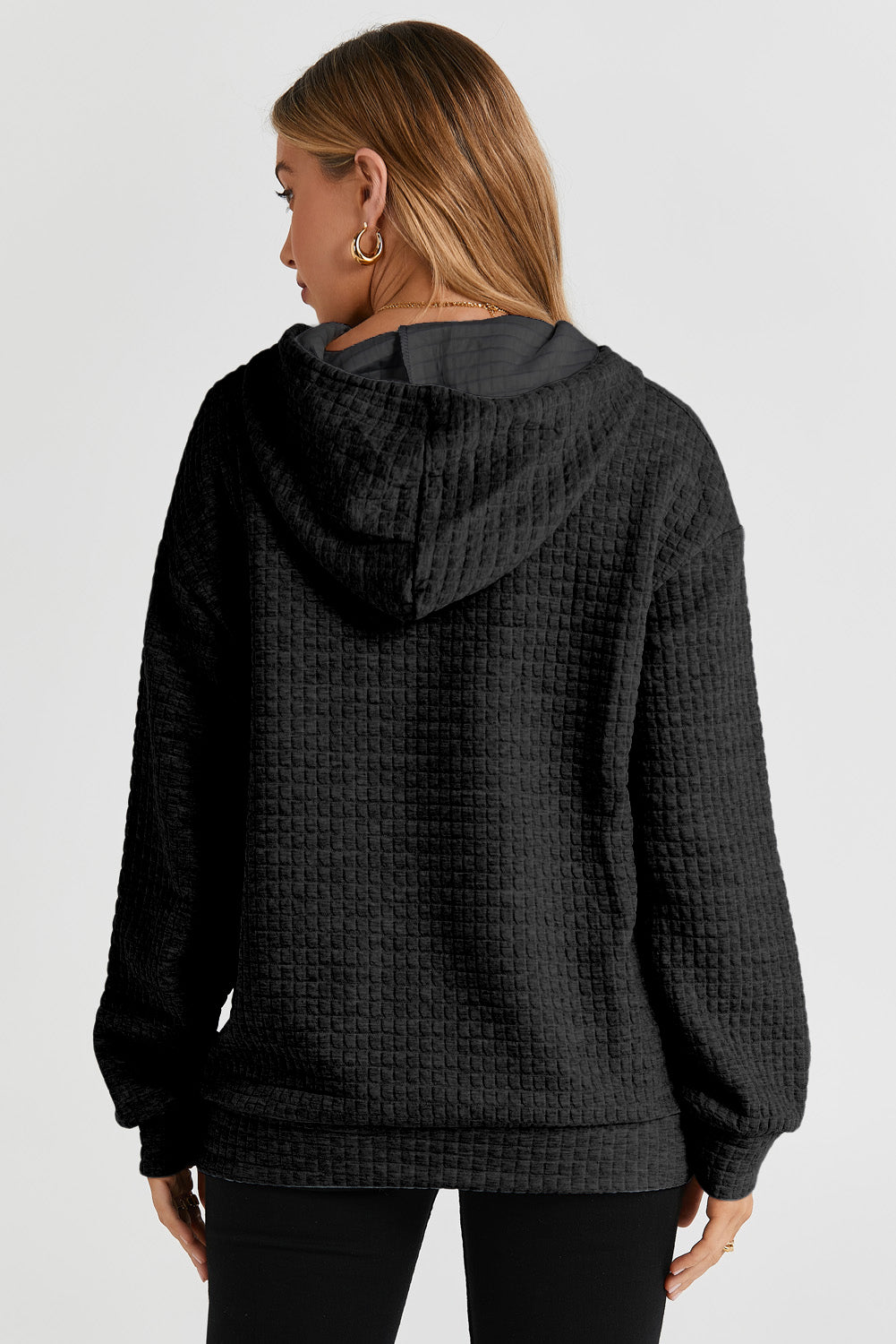White MERRY AND BRIGHT Lattice Texture Hoodie