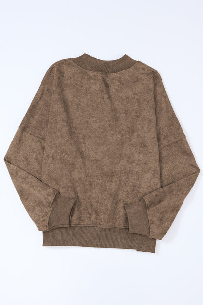 Green Drop Shoulder Crew Neck Pullover Sweatshirt