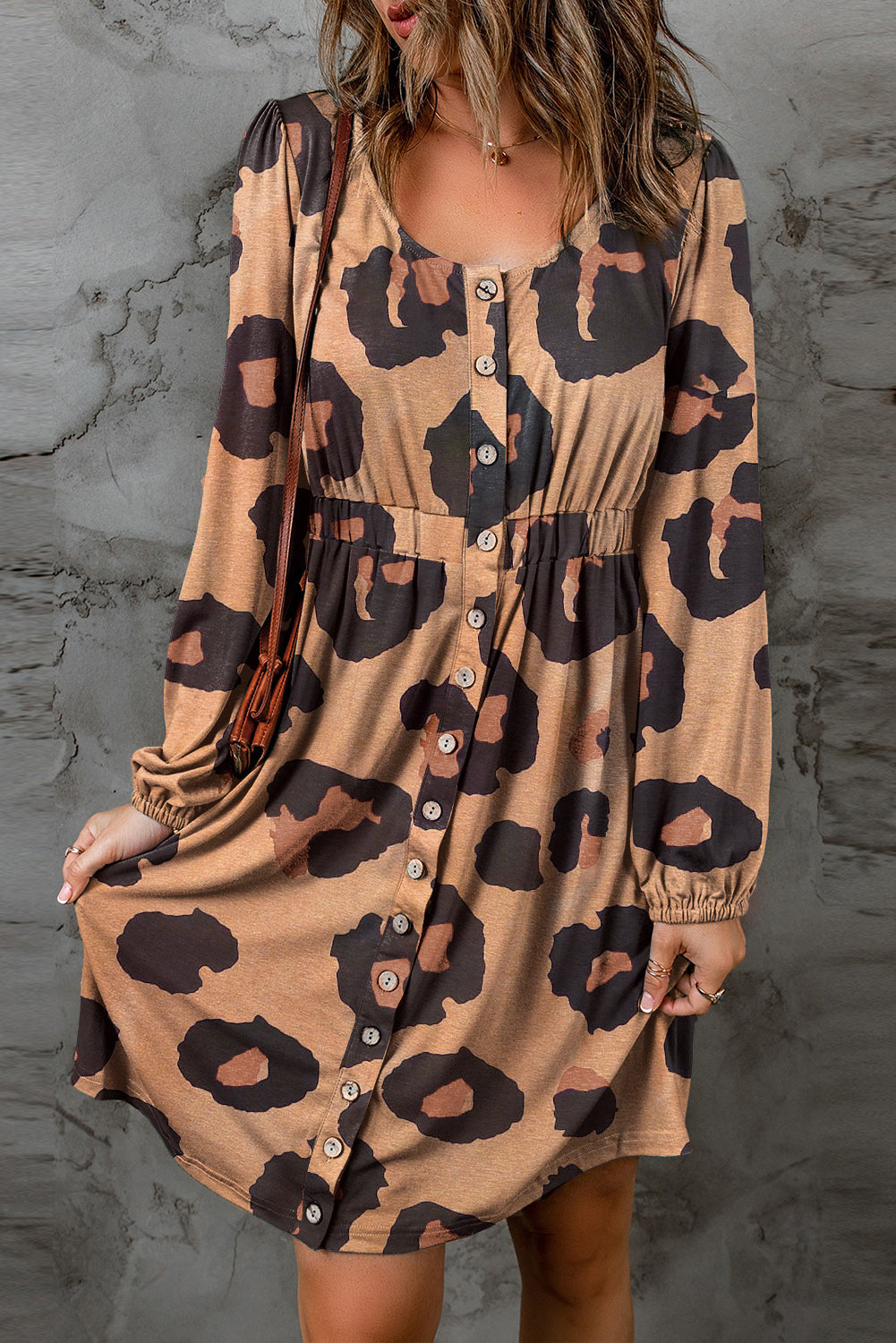 Leopard Print Long Sleeve Loose Top