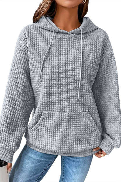 White MERRY AND BRIGHT Lattice Texture Hoodie