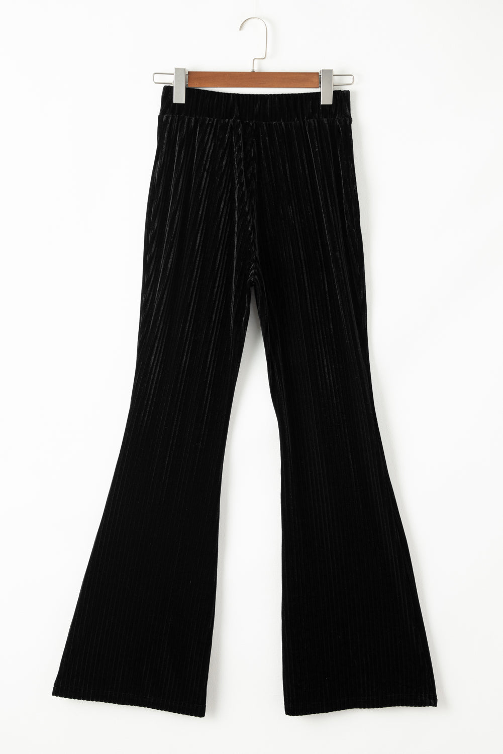 Chestnut Solid Color High Waist Flare Corduroy Pants