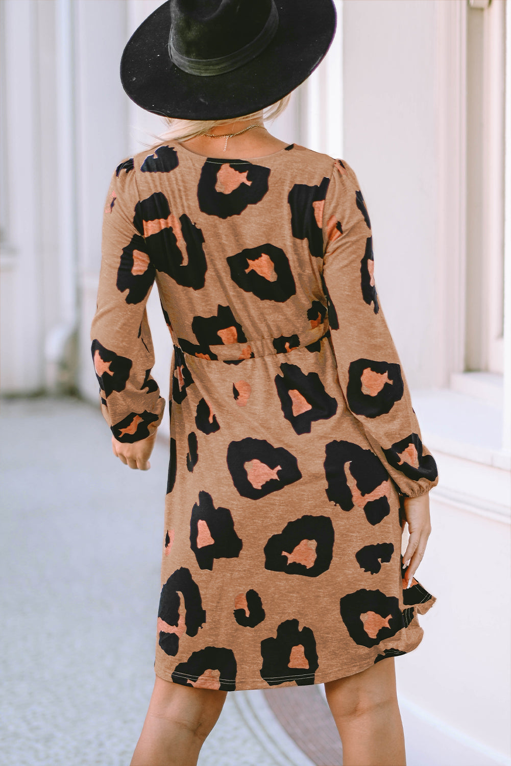 Leopard Print Long Sleeve Loose Top