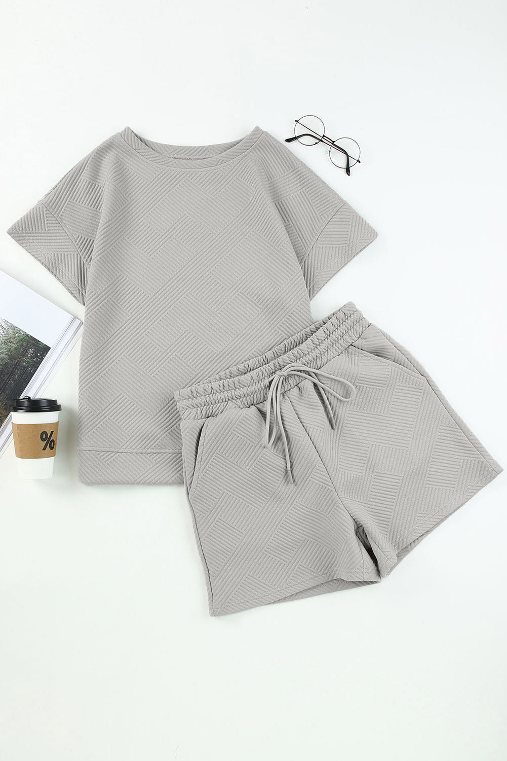 Black Ultra Loose Textured 2pcs Slouchy Outfit