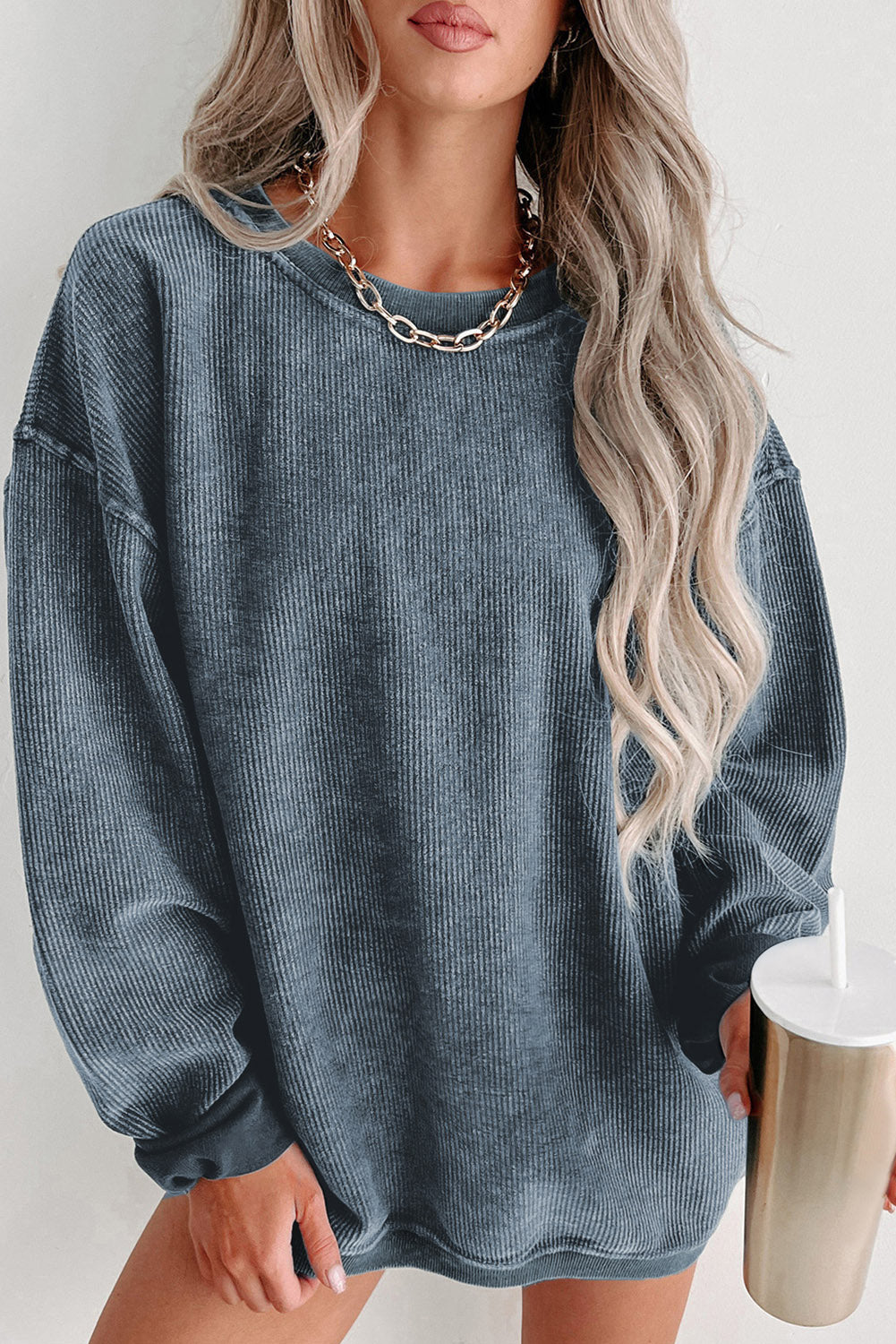 Black Christmas Neon Nutcrackers Mineral Wash Corded Sweatshirt