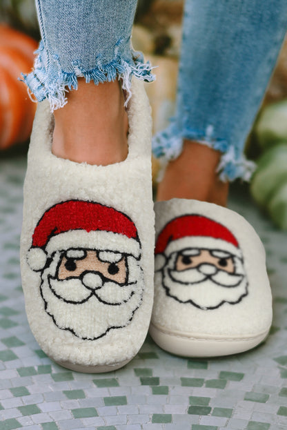White Christmas Deer Home Indoor Plush Slippers