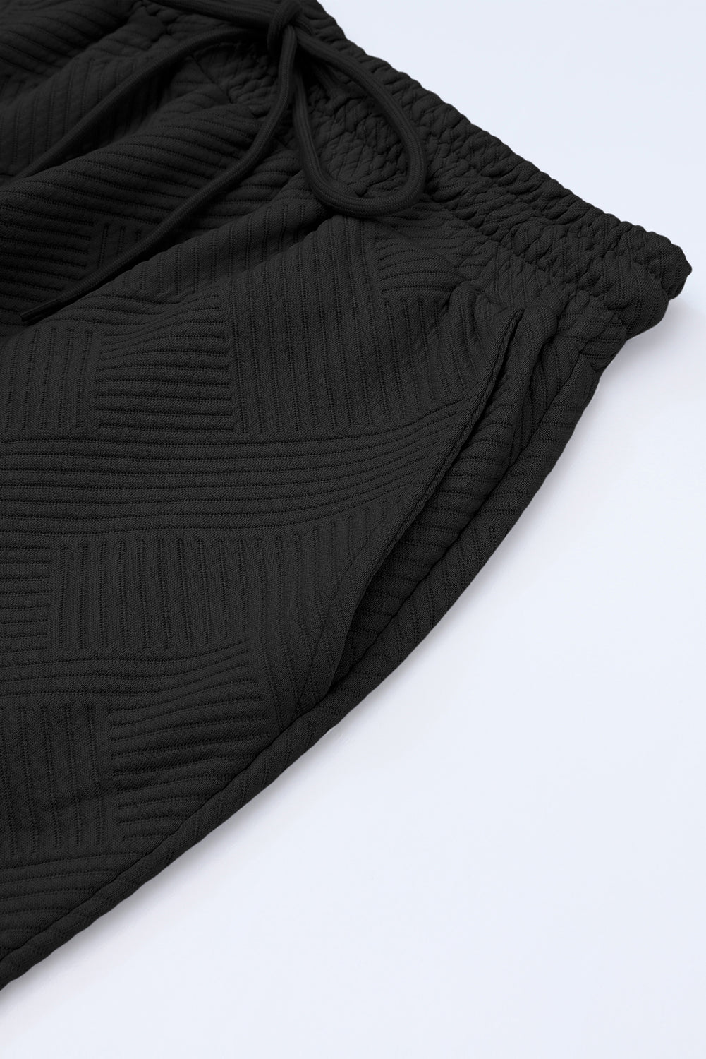 Black Ultra Loose Textured 2pcs Slouchy Outfit