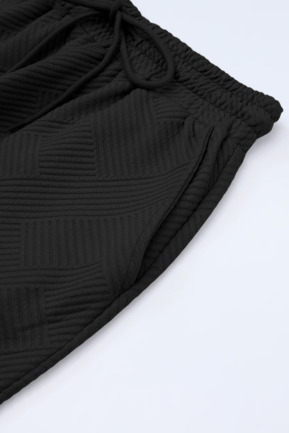 Black Ultra Loose Textured 2pcs Slouchy Outfit