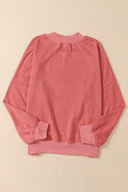Green Drop Shoulder Crew Neck Pullover Sweatshirt