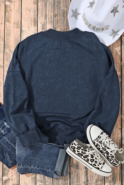Green Drop Shoulder Crew Neck Pullover Sweatshirt