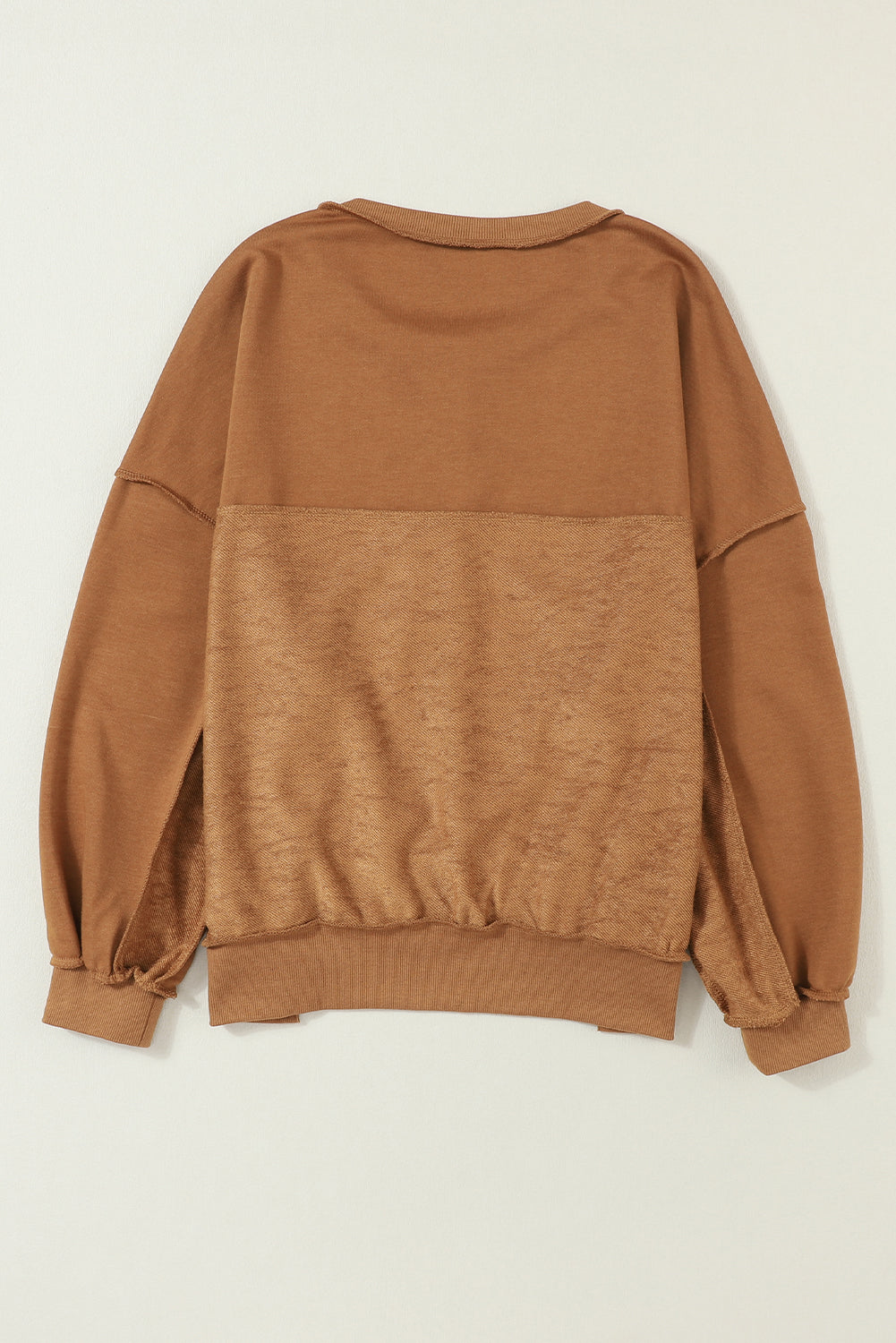 Black Drop Shoulder Henley Buttons Sweatshirt