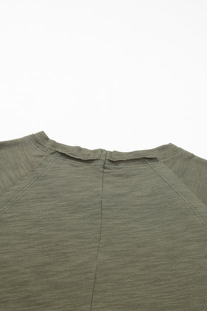 Green Merry Christmas Trees Thumbhole Sleeve Graphic Tee