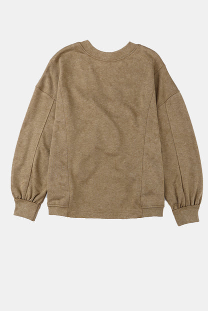 Gray Exposed Seam Twist Open Back Oversized Sweatshirt