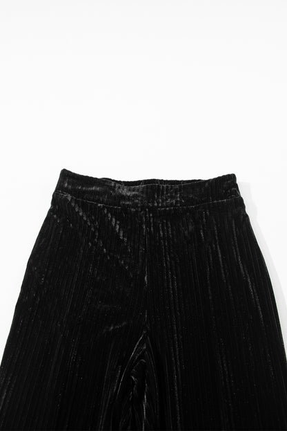 Chestnut Solid Color High Waist Flare Corduroy Pants