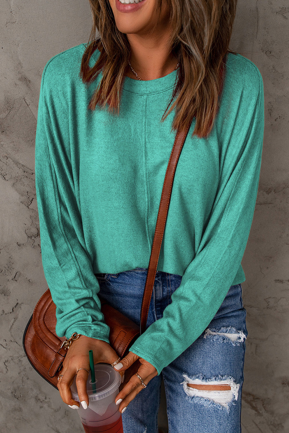Red Sequined Christmas Favor Sleeve Casual Pullover
