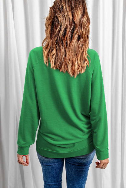 Fiery Red Chenille MERRY Christmas Raglan Sleeve Sweatshirt