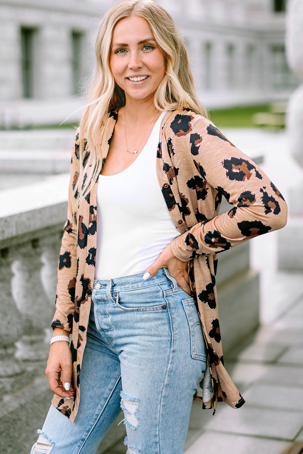 Black Sequined Santa Claus Button Up Cardigan