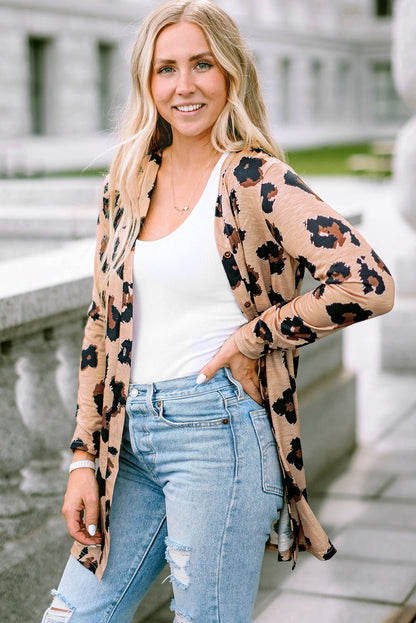 Black Sequined Santa Claus Button Up Cardigan
