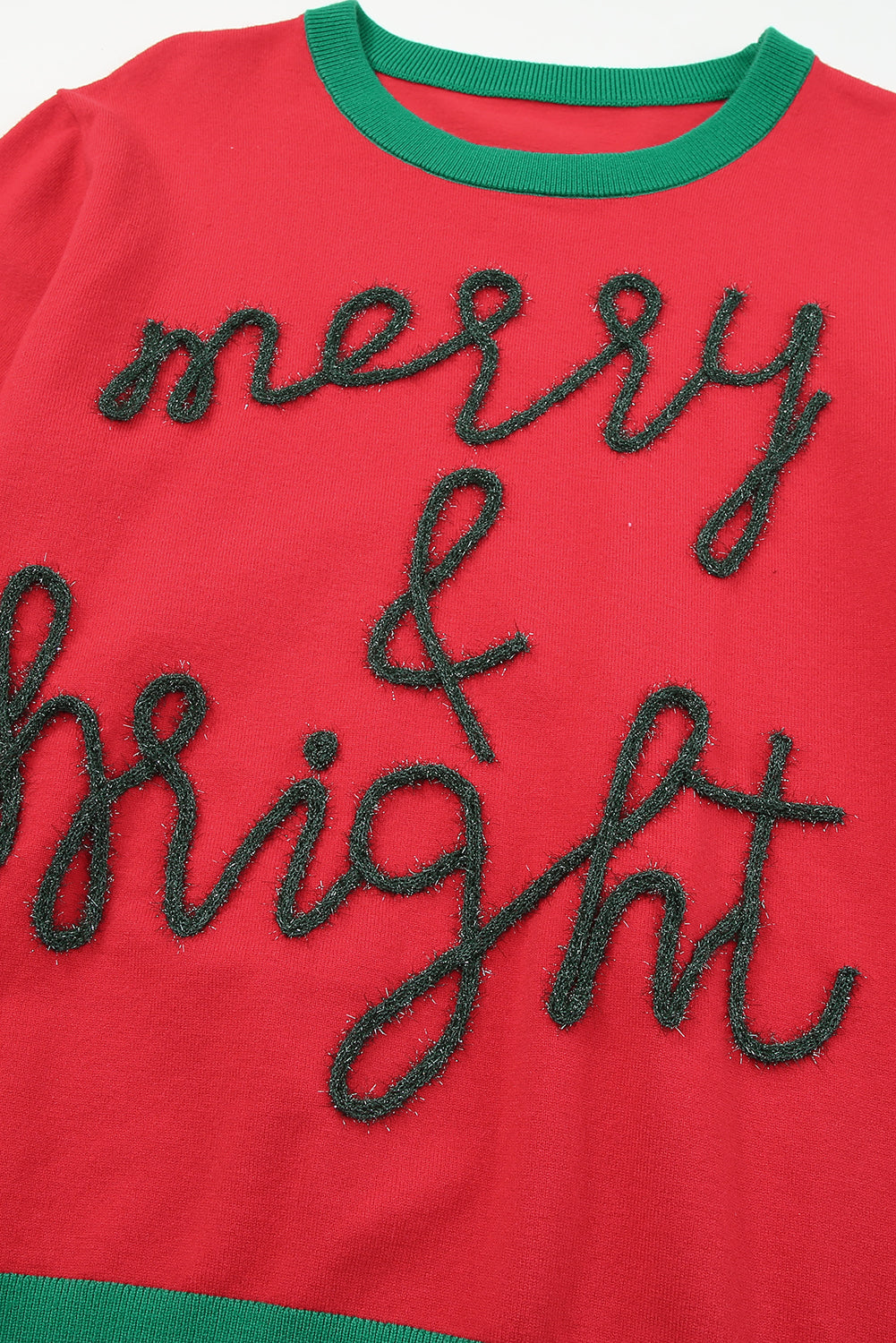 Black Holly Jolly Round Neck Casual Sweater