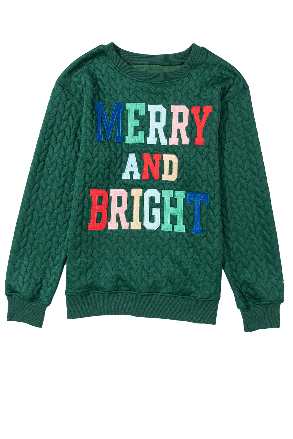 Black Merry And Bright Cable Knit Pullover Sweatshirt