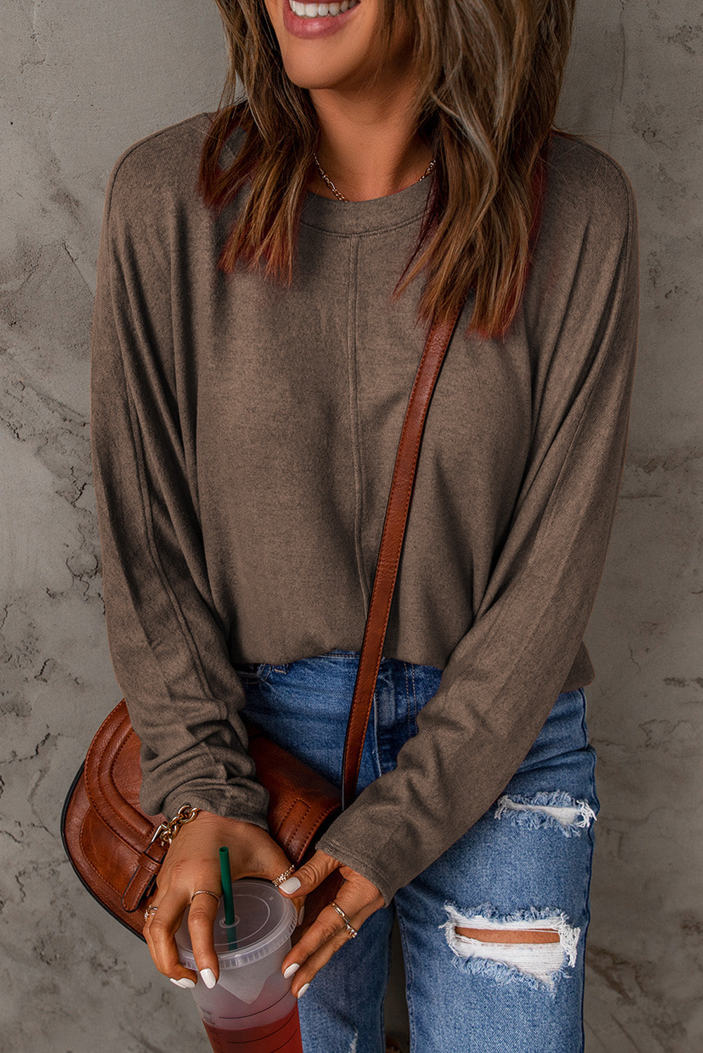 Red Sequined Christmas Favor Sleeve Casual Pullover