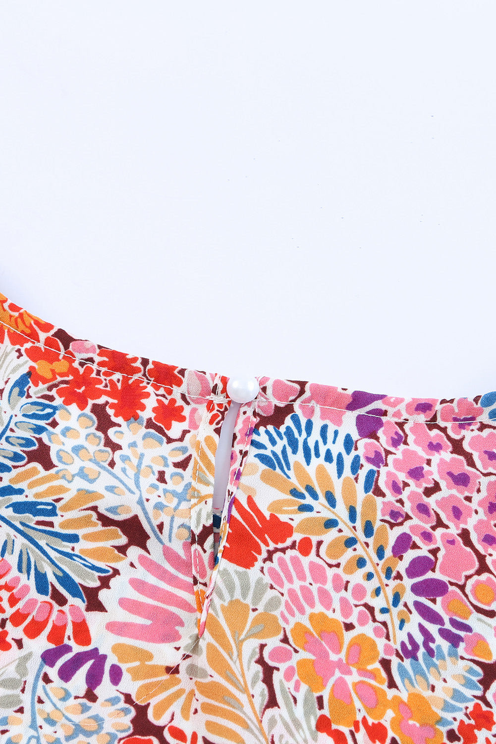 Multicolor Gorgeous Floral Print Tie V Neck Ruffle Dress