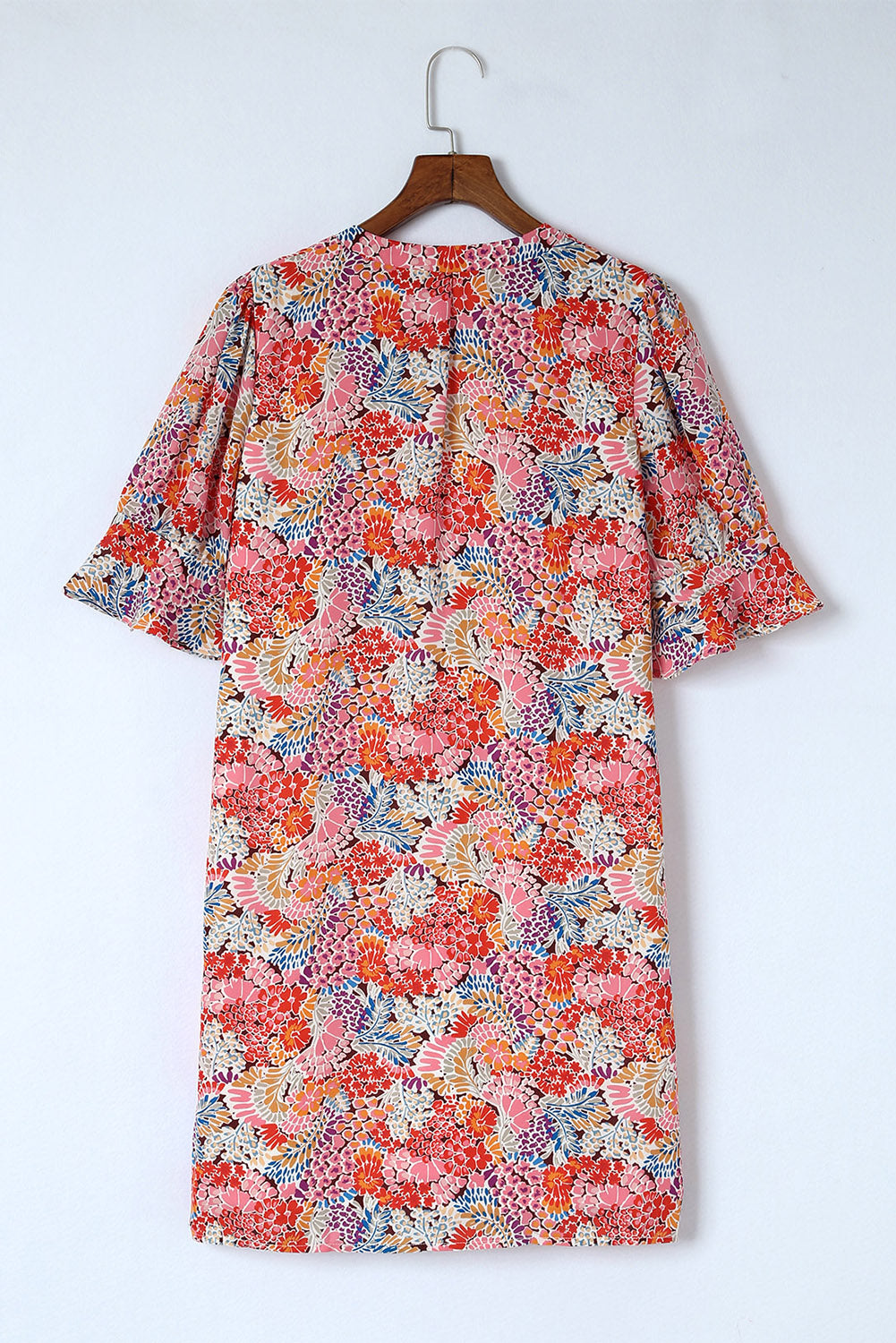 Black Ruffled Sleeve Shift Dress