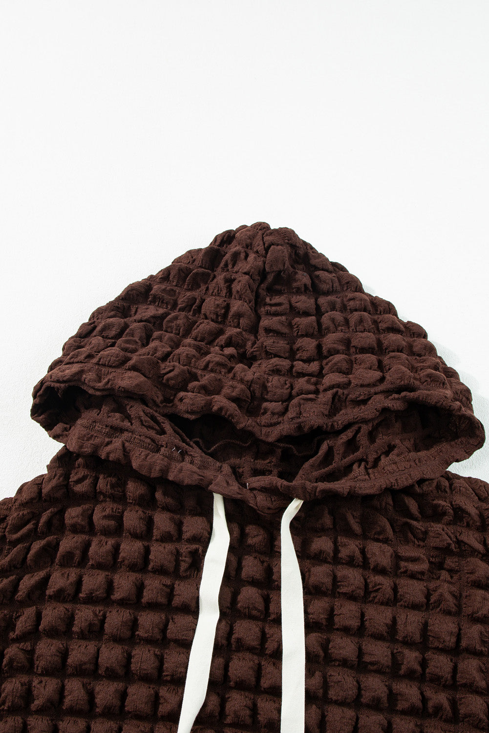 Green Bubble Textured Waffle Hoodie