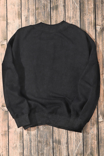Green Drop Shoulder Crew Neck Pullover Sweatshirt