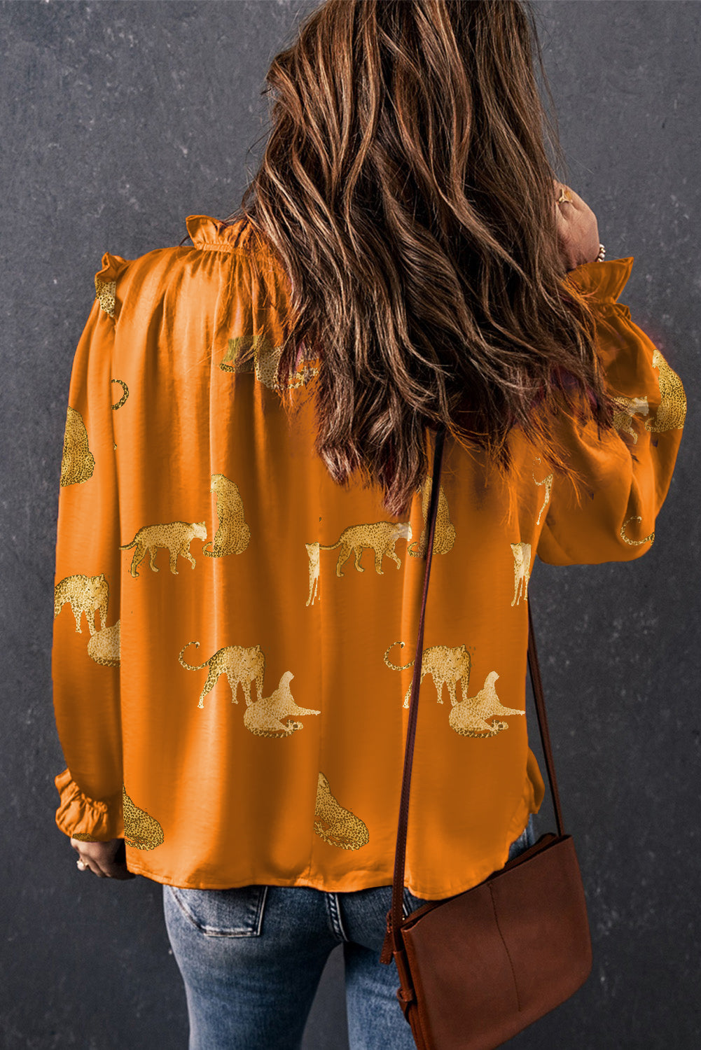Lively Tiger Print Casual Sweatshirt