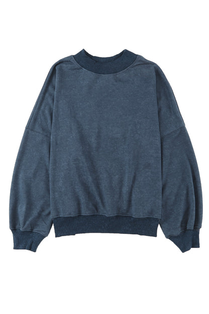 Green Drop Shoulder Crew Neck Pullover Sweatshirt