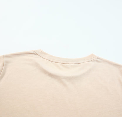 Black Solid Color Crew Neck Tee