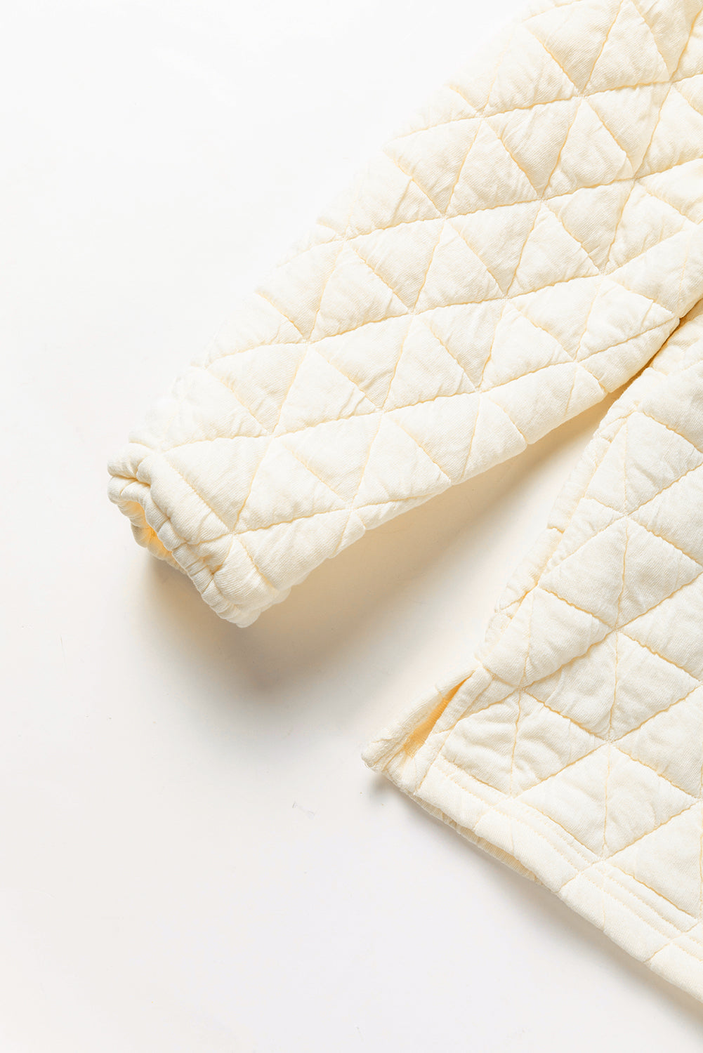 Coffee Solid Color Quilted Kangaroo Pocket Hoodie