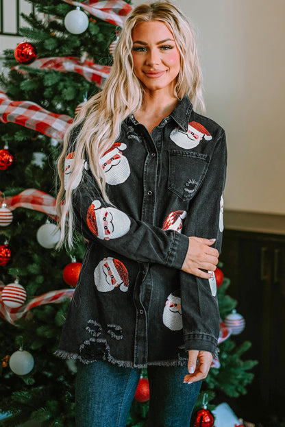 Fiery Red Sequined Christmas Tree Raglan Sleeve Sweatshirt