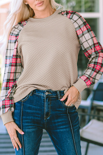 Black Solid Half Zipper Quilted Pullover Sweatshirt