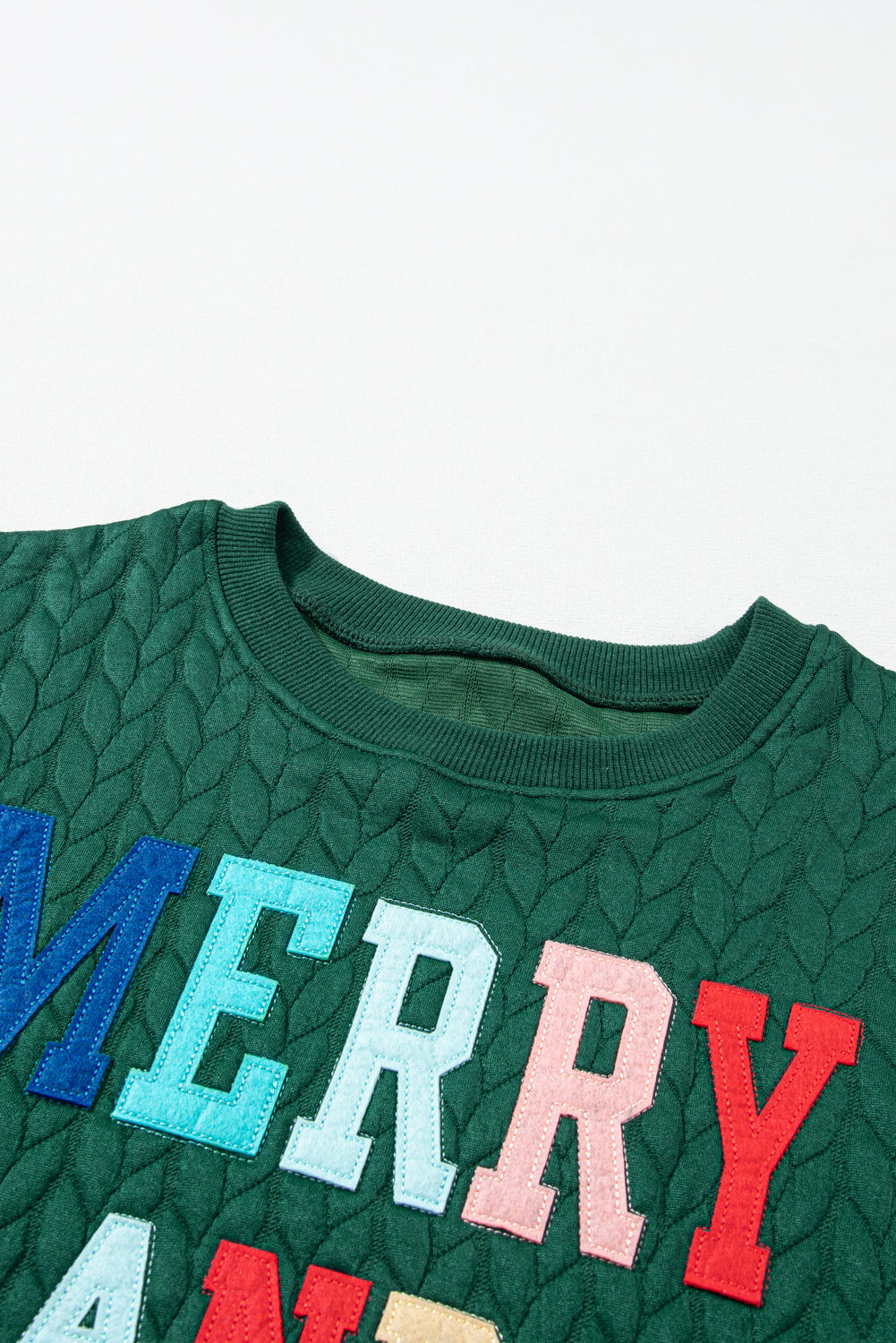 Black Merry And Bright Cable Knit Pullover Sweatshirt