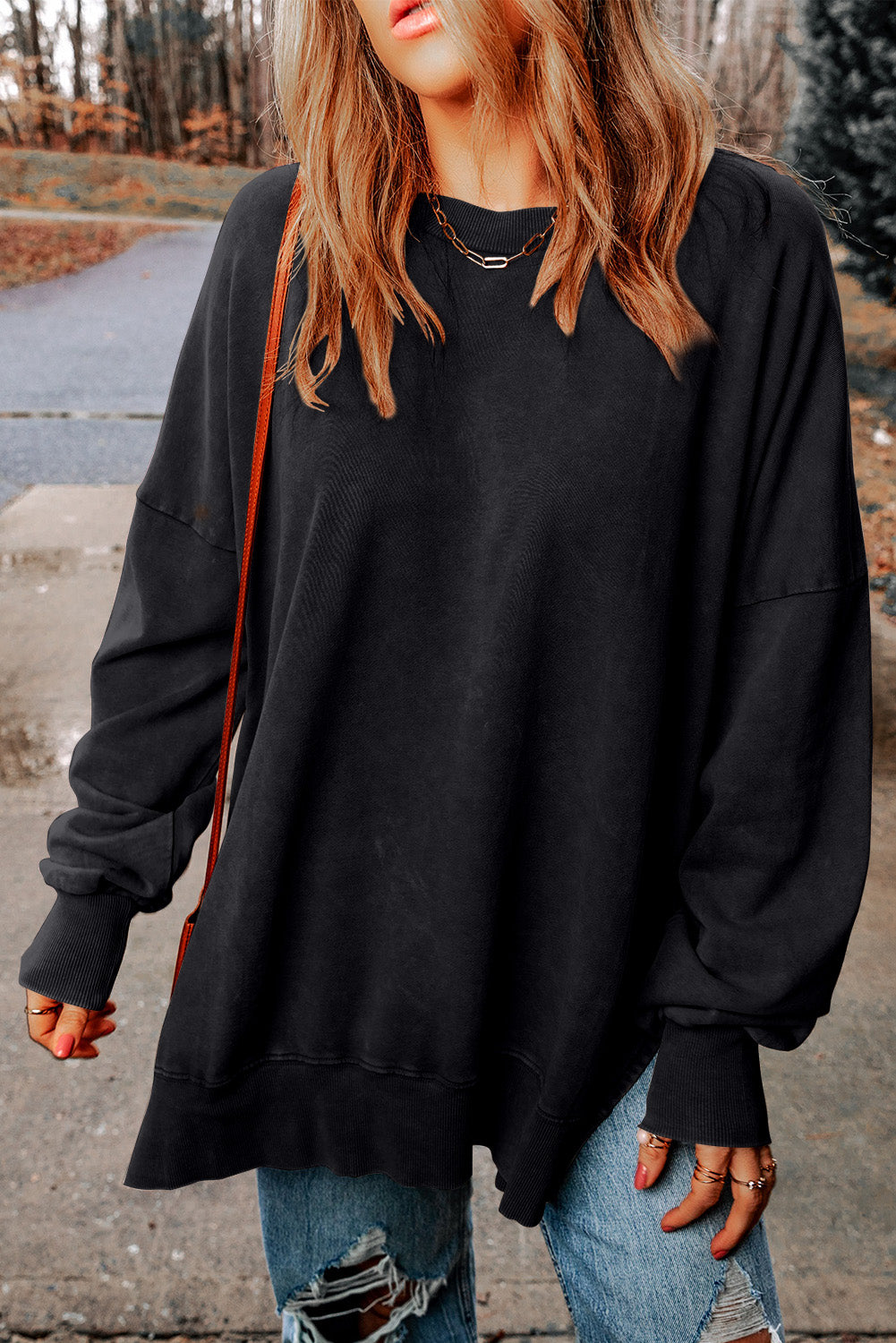 Black Merry Christmas Leopard Trees Graphic Sweatshirt