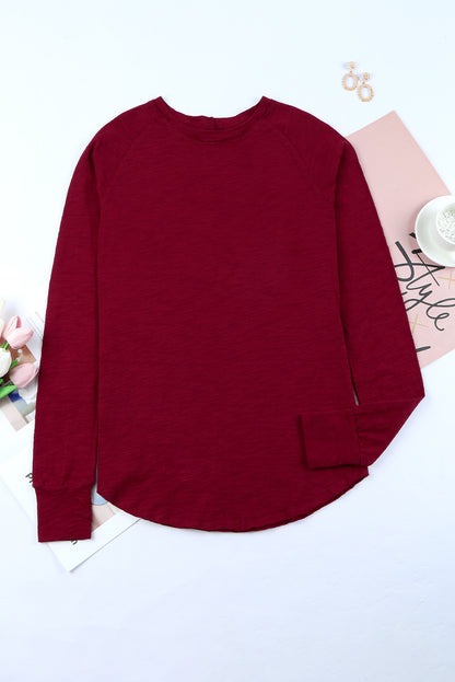 Green Merry Christmas Trees Thumbhole Sleeve Graphic Tee